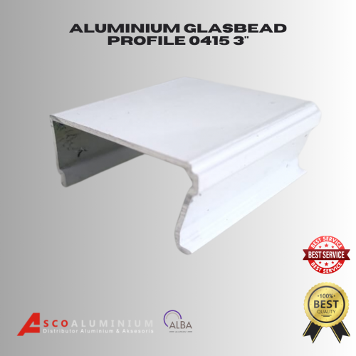 Aluminium glassbead Profile 0415 kusen 3 inch Alexindo | Kusen Aluminium | Aluminium Profile | Aluminium Batang