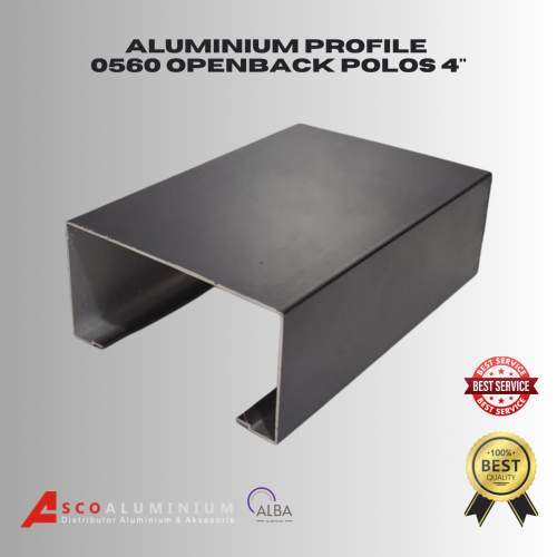 Alumunium Open Back Polos 4 Inch Profil 0560 Alexindo | Kusen Aluminium | Aluminium Profile | Aluminium Batang
