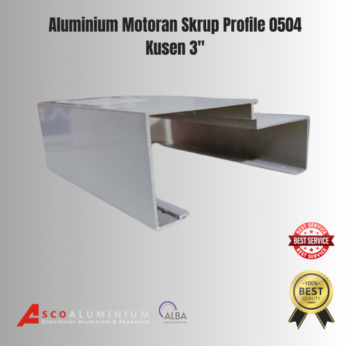 Aluminium Motoran Skrup Profile 0504 kusen 3 inch Alexindo | Kusen Aluminium | Aluminium Profile | Aluminium Batang