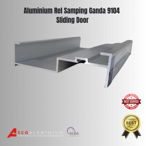 Aluminium H Rel Samping Ganda Profile 9104 Sliding Door Alexindo | Kusen Aluminium | Aluminium Profile | Aluminium Batang